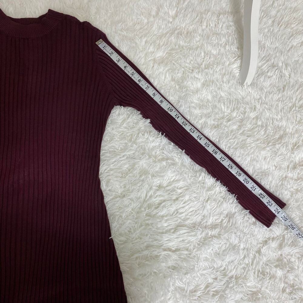 Skinnygirl Limelight MockNeck Keyhole Sweater Dress Women's Sexy Maroon, Medium - Picture 8 of 14
